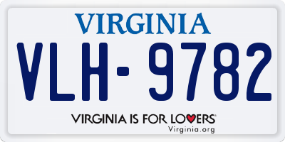 VA license plate VLH9782