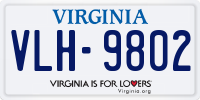 VA license plate VLH9802