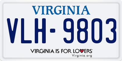 VA license plate VLH9803