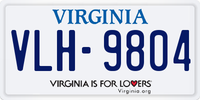 VA license plate VLH9804