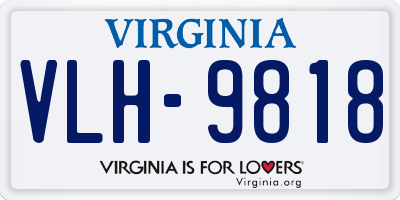 VA license plate VLH9818