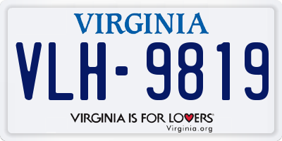 VA license plate VLH9819