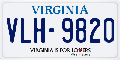 VA license plate VLH9820