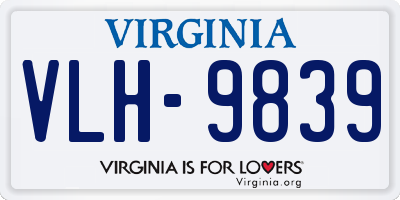 VA license plate VLH9839