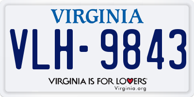 VA license plate VLH9843