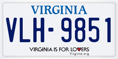 VA license plate VLH9851