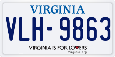 VA license plate VLH9863