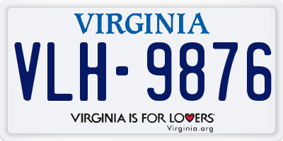 VA license plate VLH9876
