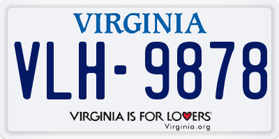 VA license plate VLH9878