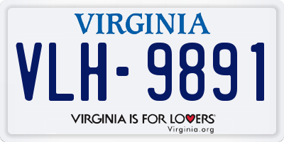 VA license plate VLH9891
