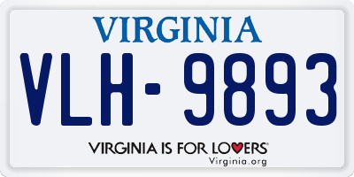 VA license plate VLH9893