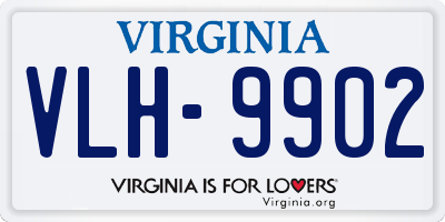 VA license plate VLH9902