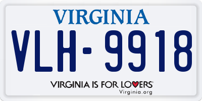 VA license plate VLH9918