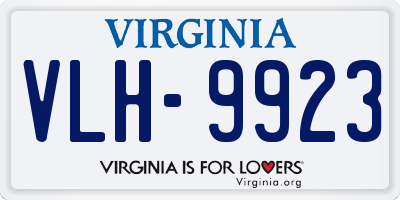 VA license plate VLH9923