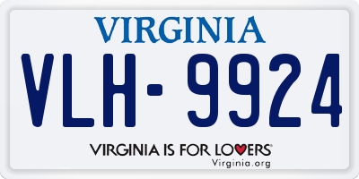 VA license plate VLH9924