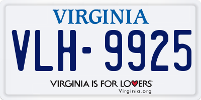 VA license plate VLH9925
