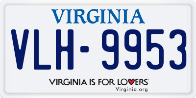 VA license plate VLH9953