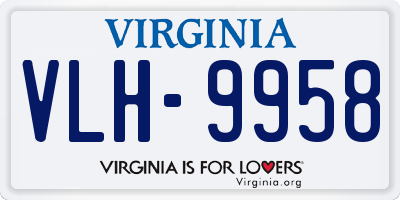 VA license plate VLH9958