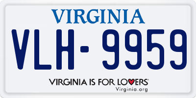 VA license plate VLH9959