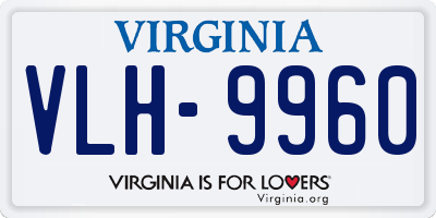 VA license plate VLH9960