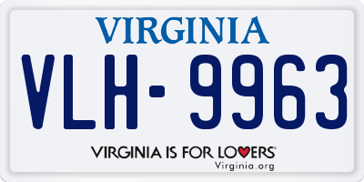 VA license plate VLH9963