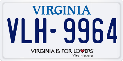 VA license plate VLH9964