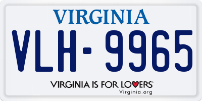 VA license plate VLH9965