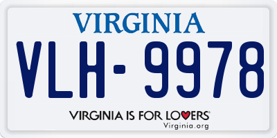 VA license plate VLH9978