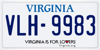 VA license plate VLH9983