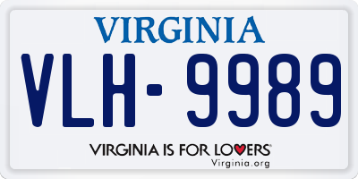 VA license plate VLH9989