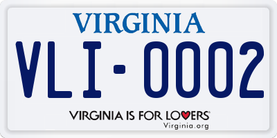 VA license plate VLI0002