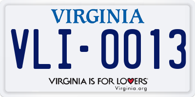VA license plate VLI0013