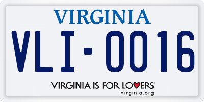 VA license plate VLI0016