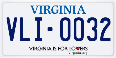 VA license plate VLI0032