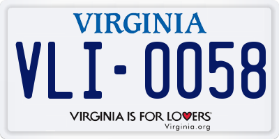 VA license plate VLI0058