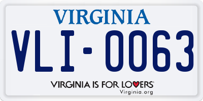 VA license plate VLI0063
