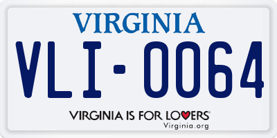 VA license plate VLI0064