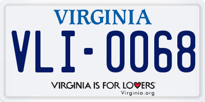 VA license plate VLI0068