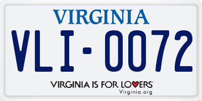 VA license plate VLI0072