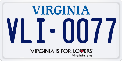 VA license plate VLI0077