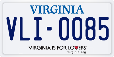 VA license plate VLI0085