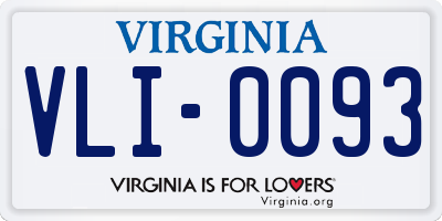 VA license plate VLI0093