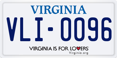 VA license plate VLI0096