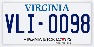 VA license plate VLI0098