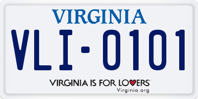 VA license plate VLI0101