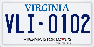 VA license plate VLI0102