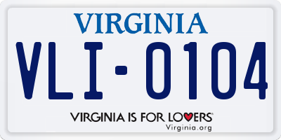 VA license plate VLI0104