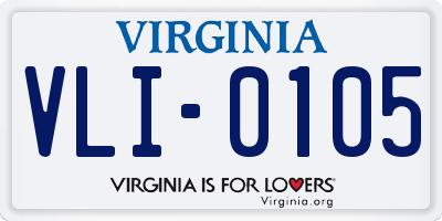 VA license plate VLI0105