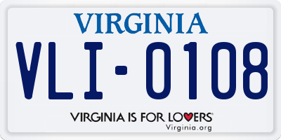 VA license plate VLI0108