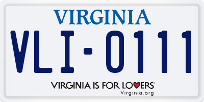 VA license plate VLI0111